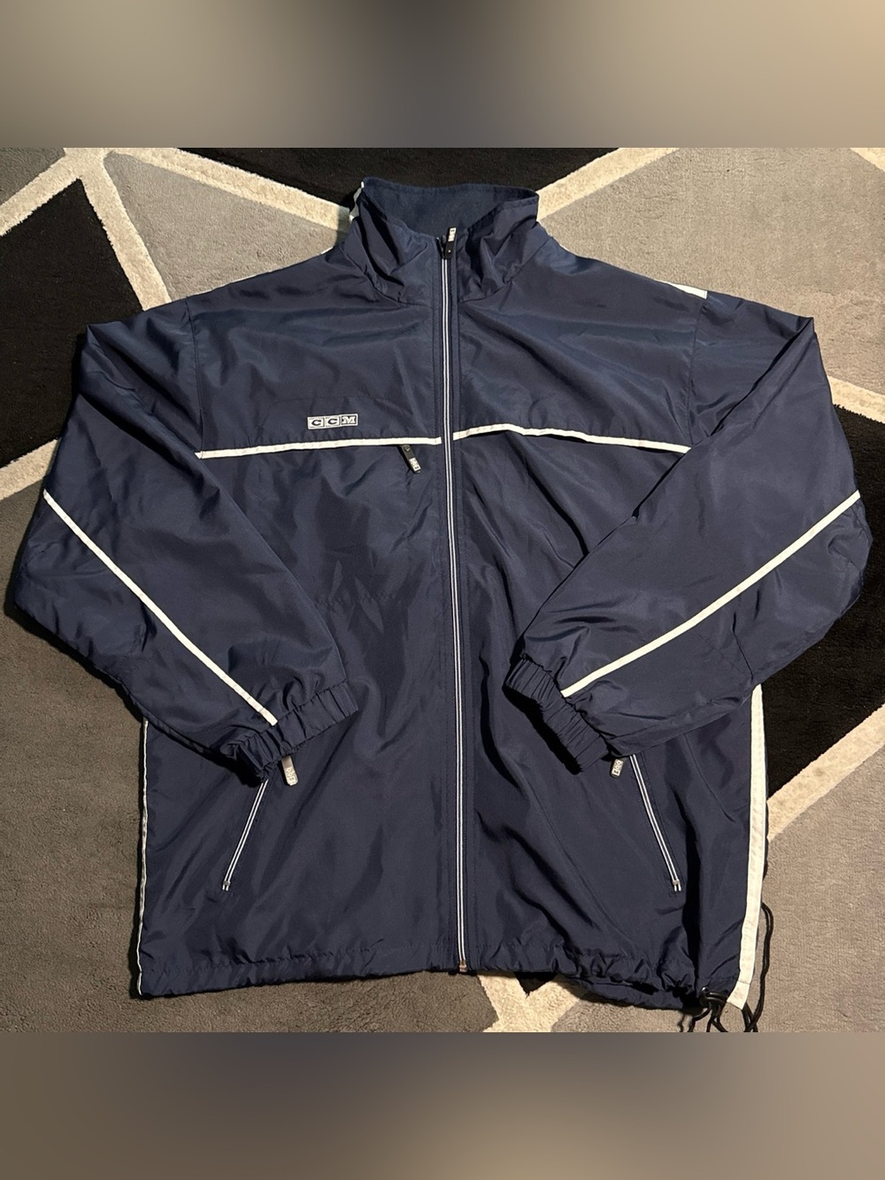 Vintage Navy blue CCM windbreaker jacket